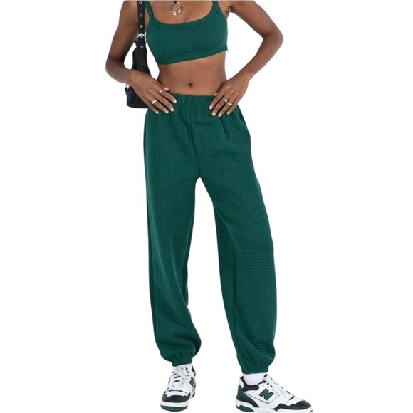 Princess Polly Aarabella Jogger Sweatpants – Deep Green - Picture 1 of 9